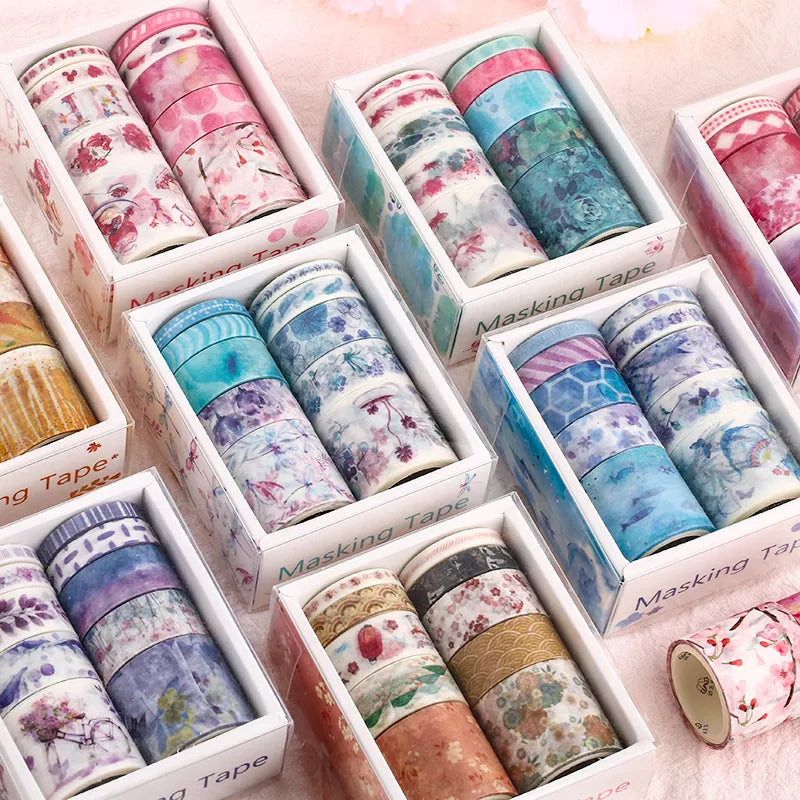 26 Designs 10pcs/box Cute Cartoon Animals Washi Tapes Scrapbooking DIY Deco Creative Japanese Kawaii Masking Tapes