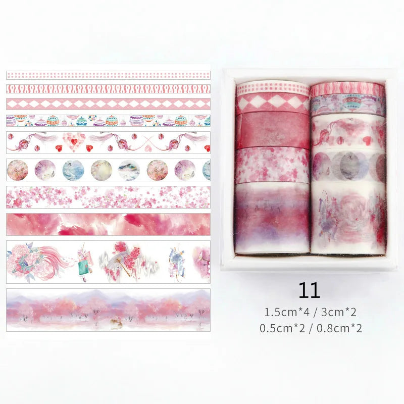 26 Designs 10pcs/box Cute Cartoon Animals Washi Tapes Scrapbooking DIY Deco Creative Japanese Kawaii Masking Tapes