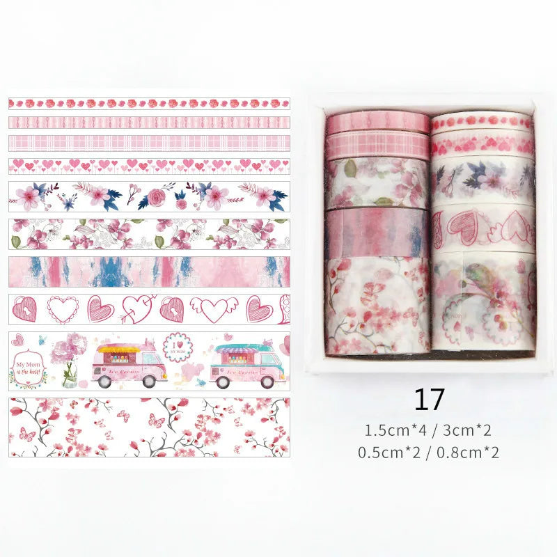 26 Designs 10pcs/box Cute Cartoon Animals Washi Tapes Scrapbooking DIY Deco Creative Japanese Kawaii Masking Tapes